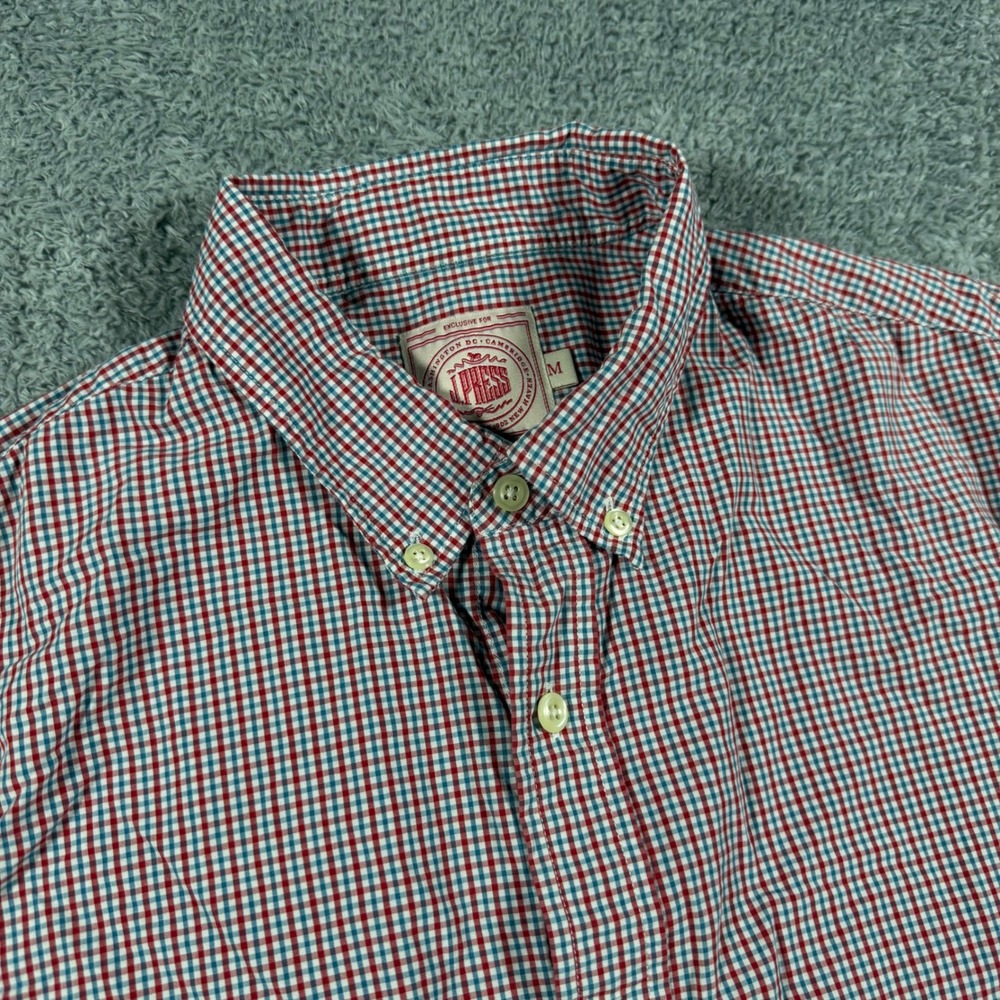 J. Press Button Down Shirt Mens Medium Red Check Long Sleeve Cotton Trunk Club